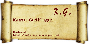 Kmety Gyöngyi névjegykártya